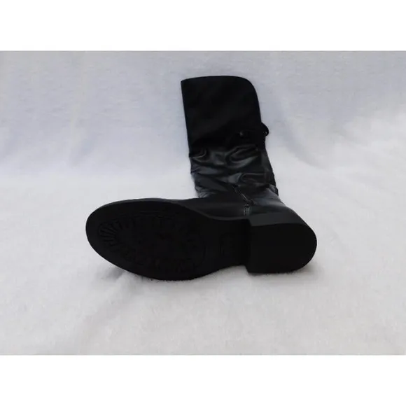 W567 Sun   Stone Black Wide Calf Allicce Faux Leather Over-The-Knee Boots - 7 M