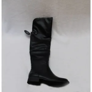 W567 Sun   Stone Black Wide Calf Allicce Faux Leather Over-The-Knee Boots - 7 M