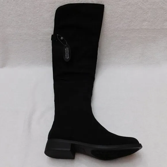 𝅺w568 Sun   Stone Black Women's Allicce Micro Fiber Over-The-Knee Boots