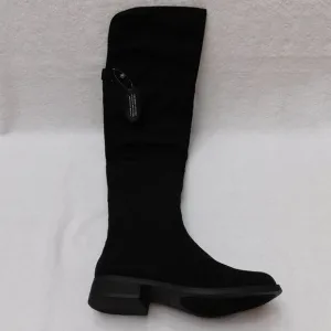 𝅺w568 Sun   Stone Black Women's Allicce Micro Fiber Over-The-Knee Boots