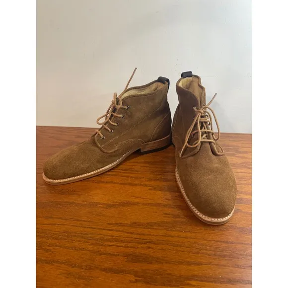 Warfield &amp; Grand Suede Leather Chukka Ankle Boots Shoes Brown 8 Canyon Lace Up