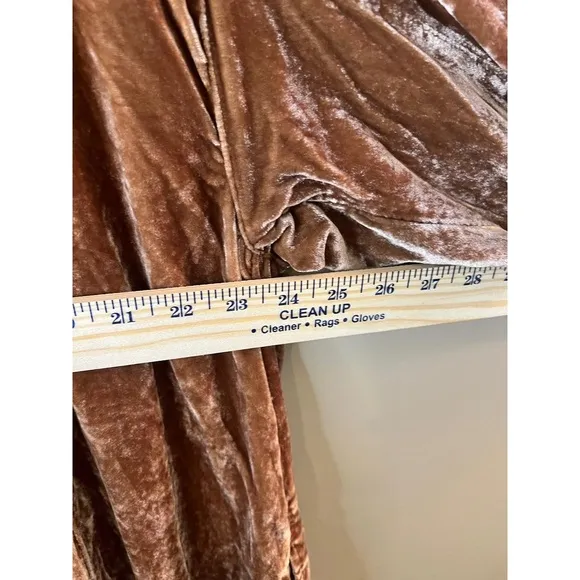 We The Free Golden Brown Long Sleeve Velvet Shirt Dress Large