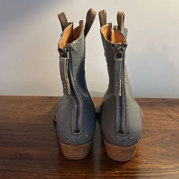 We The Free Wesley Ankle Western Leather Boots in Sky, Size 8.5