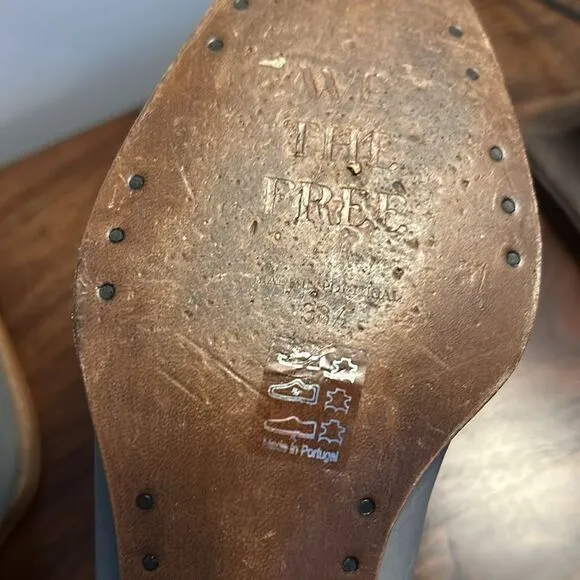 We The Free Wesley Ankle Western Leather Boots in Sky, Size 8.5