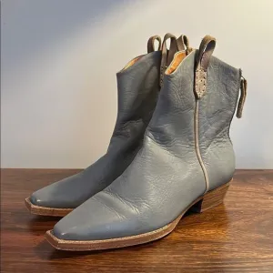We The Free Wesley Ankle Western Leather Boots in Sky, Size 8.5