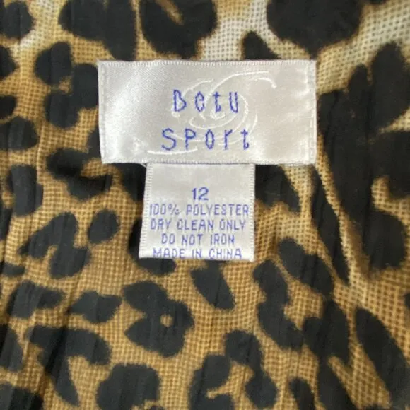 Western Boho Chic Cowgirl Multi Tiered Leopard Long Skirt Elastic Waist 12 VTG