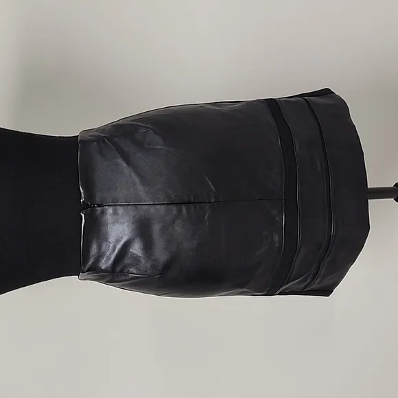 WHBM Mixed Textured Faux Leather Mini Skirt
