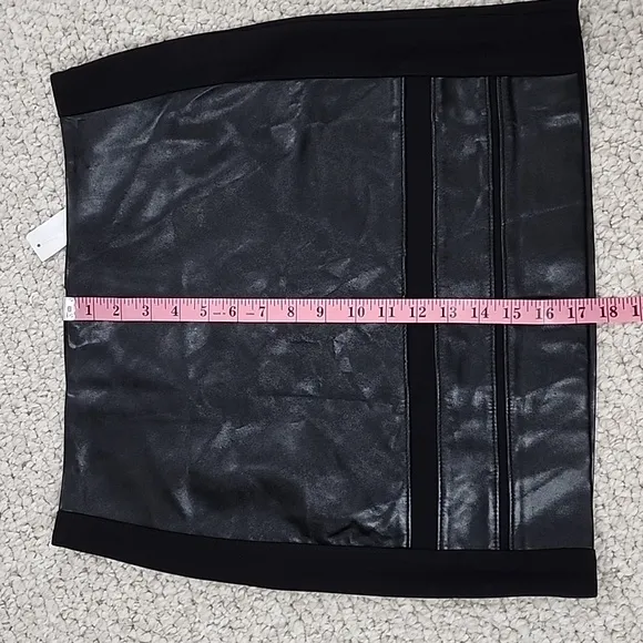 WHBM Mixed Textured Faux Leather Mini Skirt