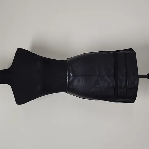 WHBM Mixed Textured Faux Leather Mini Skirt