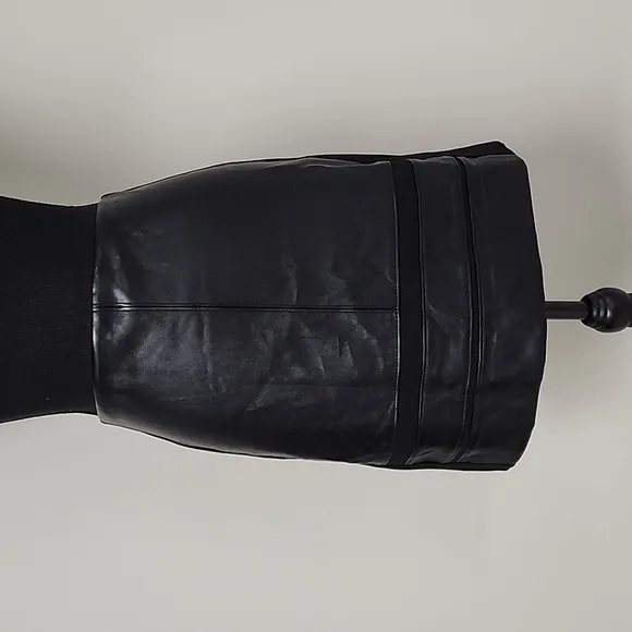 WHBM Mixed Textured Faux Leather Mini Skirt