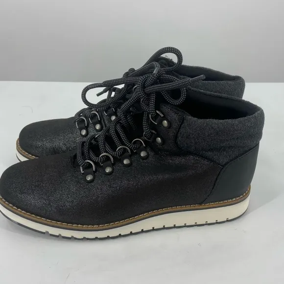 White Mountain Clifton Boots Womens 9 Black Lace Up