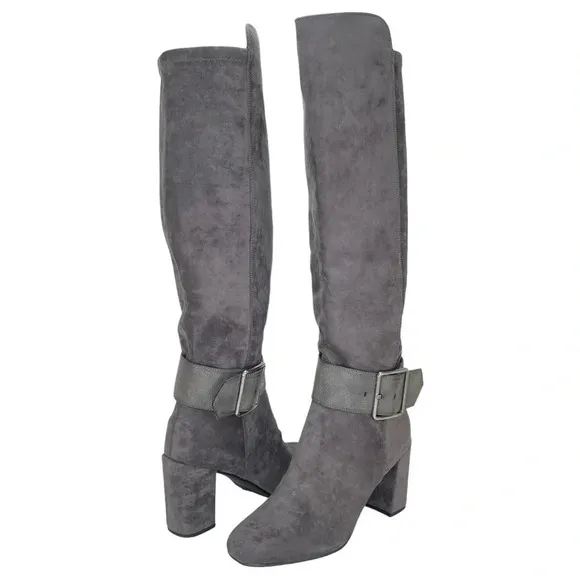 White Mountain Katrina Grey Microsuede Fabric Knee High Womens Boots Size 10M