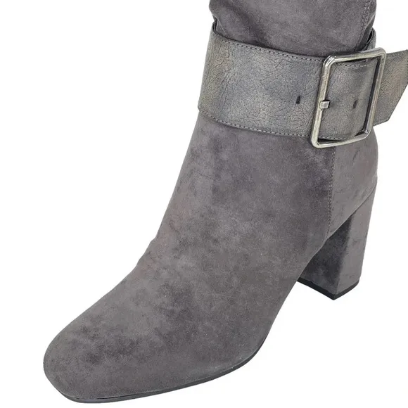 White Mountain Katrina Grey Microsuede Fabric Knee High Womens Boots Size 10M