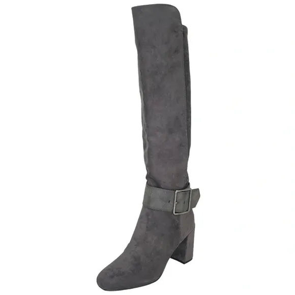 White Mountain Katrina Grey Microsuede Fabric Knee High Womens Boots Size 10M