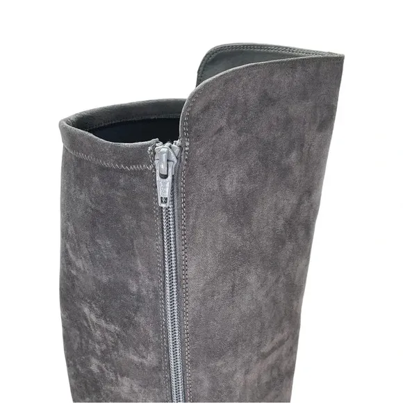 White Mountain Katrina Grey Microsuede Fabric Knee High Womens Boots Size 10M