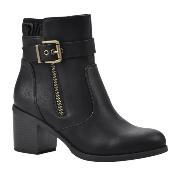 White Mountain Women's Dessert Zipper Booties Black Size 10