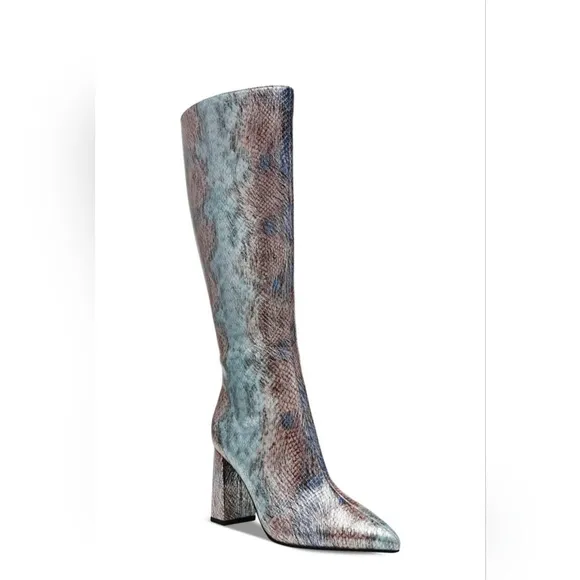 WILD PAIR WOMEN'S ISLAH WIDE CALF BLOCK HEEL BOOT SIZE 8.5 NIB