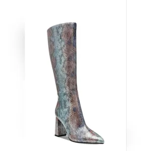 WILD PAIR WOMEN'S ISLAH WIDE CALF BLOCK HEEL BOOT SIZE 8.5 NIB