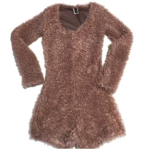 Windsor Pink PJ romper w/long sleeves,scoop neck &amp; half pink buttons Size XS