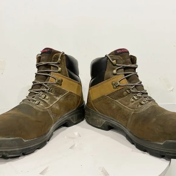 Wolverine Men Lace Up Boots 6&quot; Cabor EPX Waterproof Composite Toe Sz 14M Brown