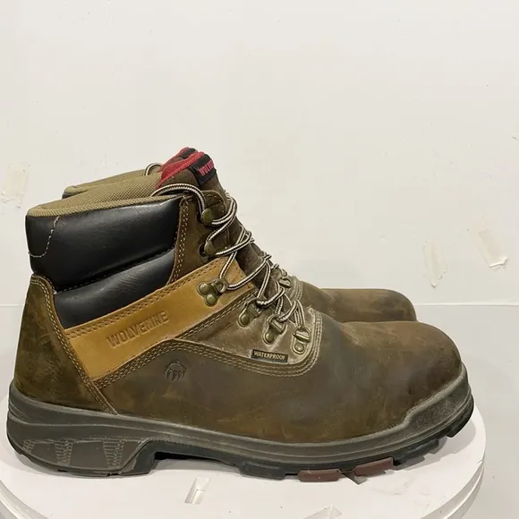 Wolverine Men Lace Up Boots 6&quot; Cabor EPX Waterproof Composite Toe Sz 14M Brown
