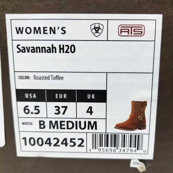 Women's 6.5 Ariat Savannah H20 suede western boots Roasted Toffee