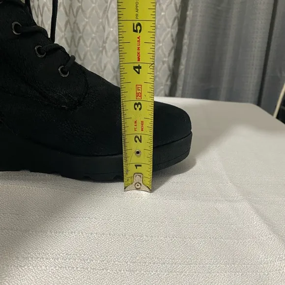 Women's Black Wedge Boots with faux fur like new