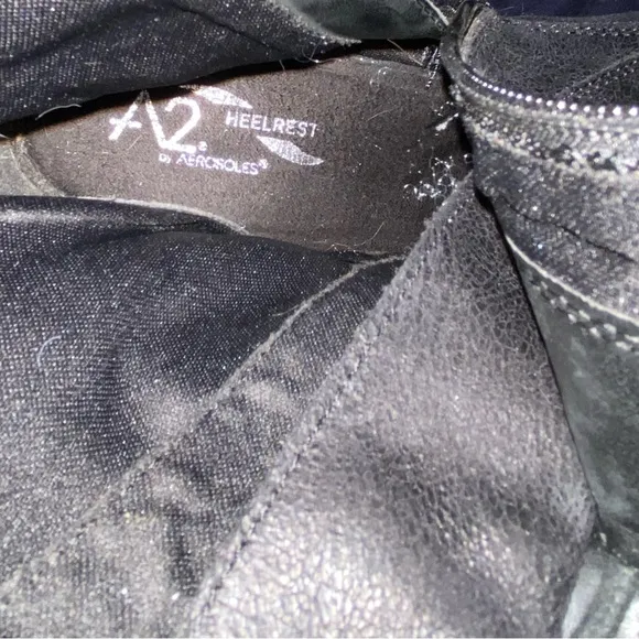 Women's Black Wedge Boots with faux fur like new