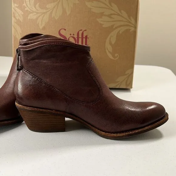 Women's Brown Leather Ankle Boots