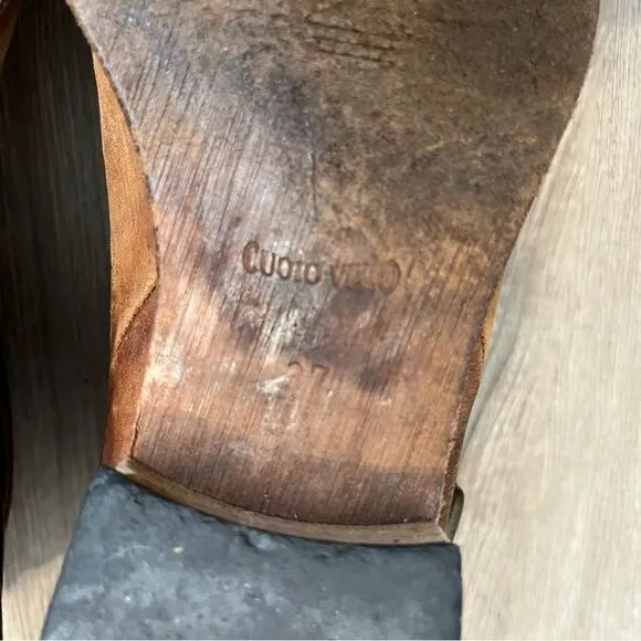 Women's Cuoio Vero Camel Brown Leather Short Boots Booties