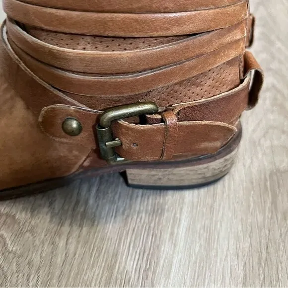 Women's Cuoio Vero Camel Brown Leather Short Boots Booties