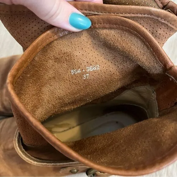 Women's Cuoio Vero Camel Brown Leather Short Boots Booties