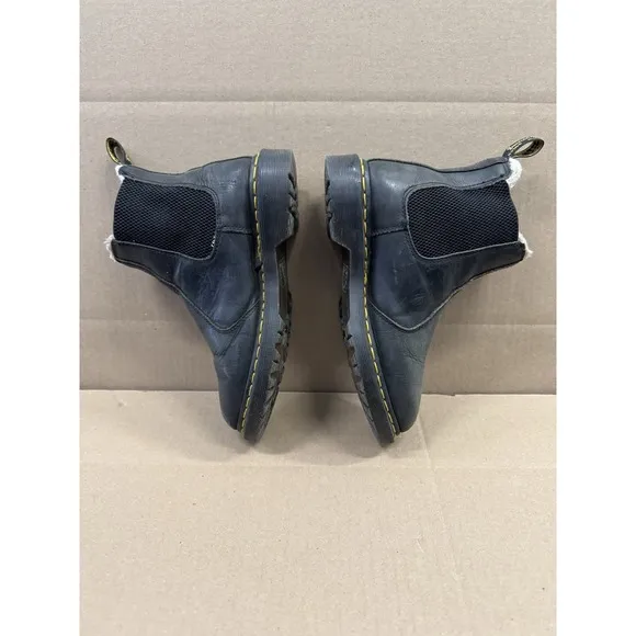 Womens Dr. Martens LEONORE 2976 Faux Fur Lined Black Chelsea Boots Size 7