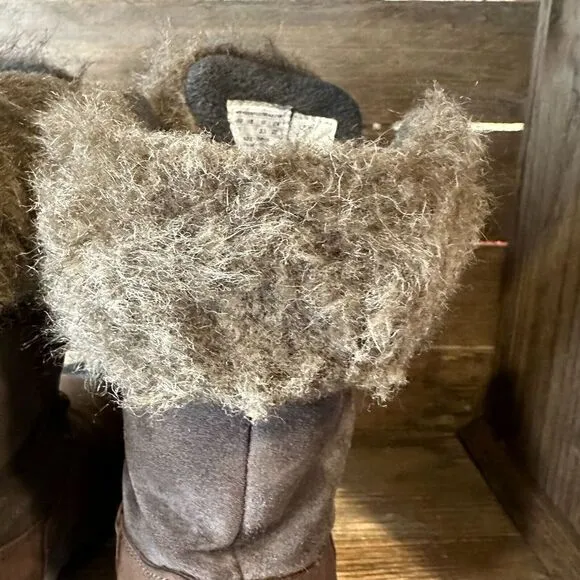 Womens‎ Keen Helena Brown Leather Faux Fur Waterproof Winter Boots Size 5 M GUC