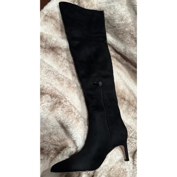 Women's Marc Fisher LTD Boots Black Over the Knee faux suede size 6