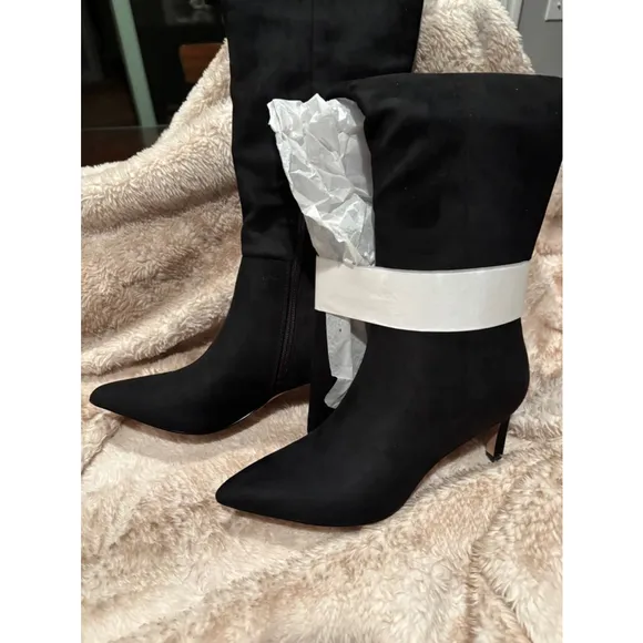 Women's Marc Fisher LTD Boots Black Over the Knee faux suede size 6