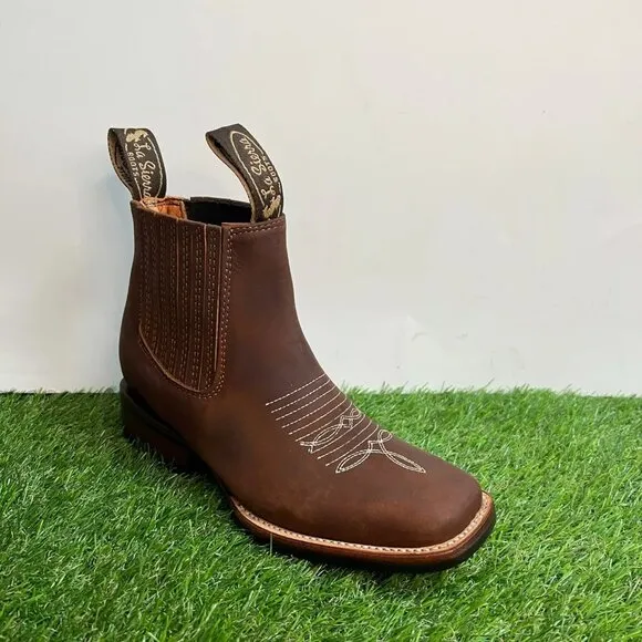 Women's Nubuck Leather Western Cowgirl Half Boot Thang Rodeo Botin Piel Tang