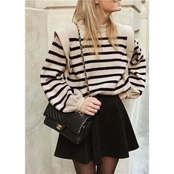 Women's Sweaters Casual Winter Long Lantern Sleeve Crewneck Blouse