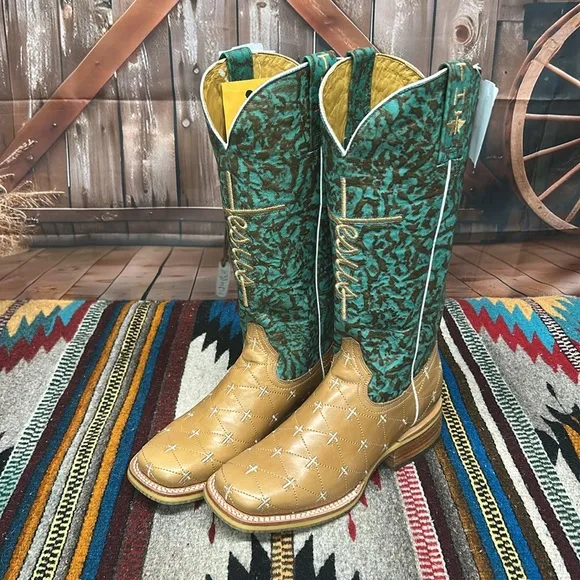 Women's Tin Haul &quot;PRINCE OF PEACE&quot; Brown Square Toe Boots