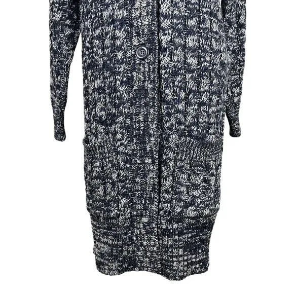 Woolovers Cashmere Merino Aran Coatigan Coat Cardigan Chunky Knit Size Large