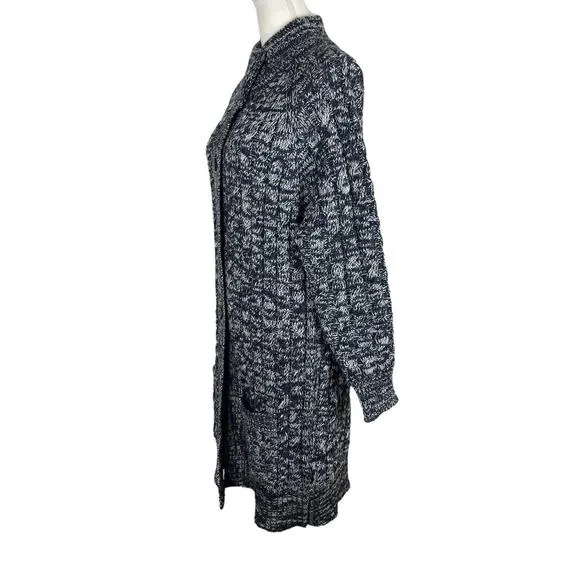 Woolovers Cashmere Merino Aran Coatigan Coat Cardigan Chunky Knit Size Large