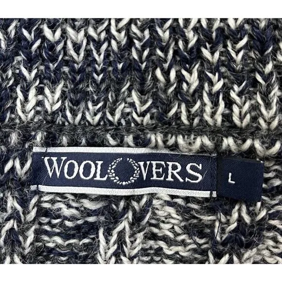 Woolovers Cashmere Merino Aran Coatigan Coat Cardigan Chunky Knit Size Large