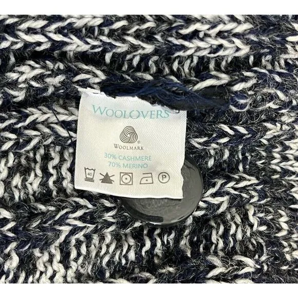 Woolovers Cashmere Merino Aran Coatigan Coat Cardigan Chunky Knit Size Large