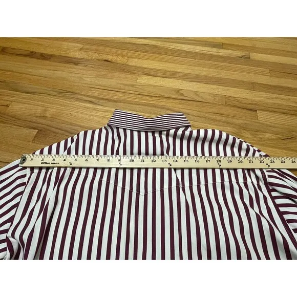 Wrangler X Long Tails Western 2x36 Shirt Men's White Striped Brushpopper