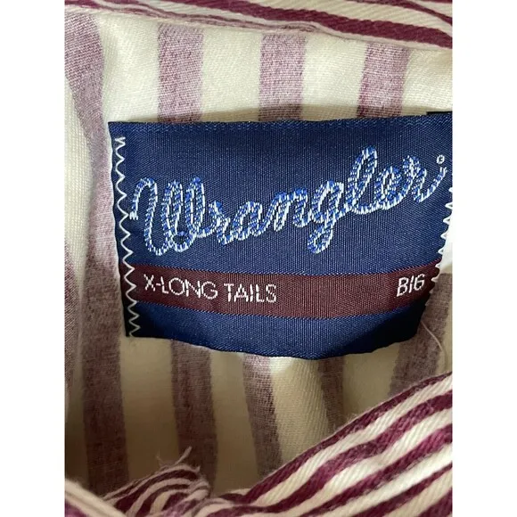 Wrangler X Long Tails Western 2x36 Shirt Men's White Striped Brushpopper