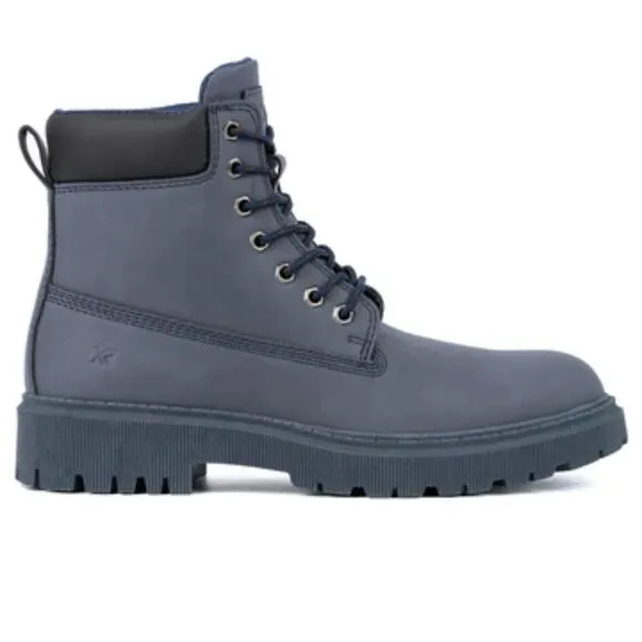 XRAY Men's Marion Faux Leather Lugged Sole Ankle Boots Navy Combat SZ 12:NWT