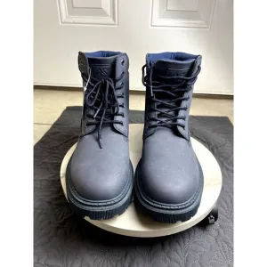 XRAY Men's Marion Faux Leather Lugged Sole Ankle Boots Navy Combat SZ 12:NWT