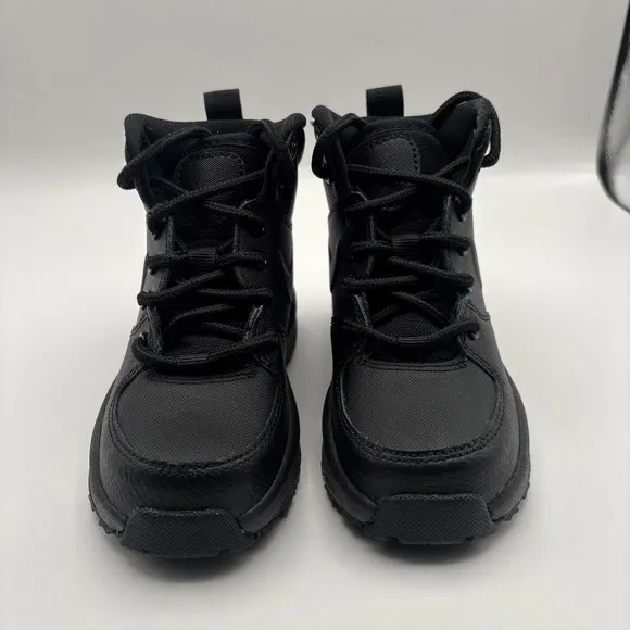 Youth Grade-School Nike Manoa'17 Leather Boots Triple Black (HF0750 001) 8C