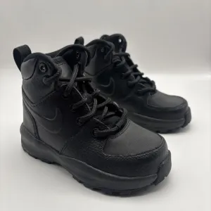 Youth Grade-School Nike Manoa'17 Leather Boots Triple Black (HF0750 001) 8C