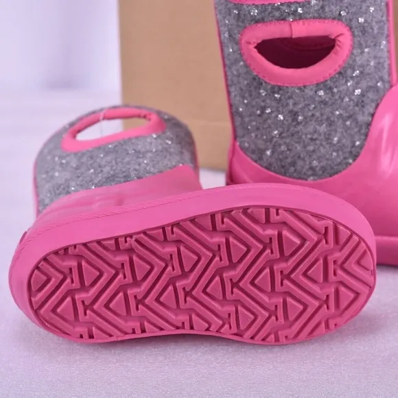 Youth UGG Kex Sparkle Pink Azalea Rain boots